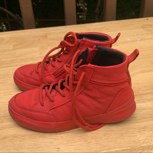 Zara small boy red shoes hi top size 30 - Picture 2 of 13
